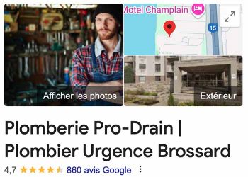Avis Google Plomberie Pro-Drain